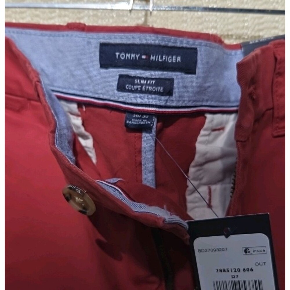 Tommy Hilfiger Men's The Flex Slim Fit Chino Size 36/30 Terra Cotta Preppy - Picture 5 of 6